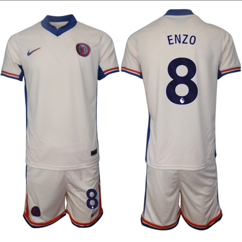 Men 2024-2025 Club Chelsea away Cream #8 Soccer Jerseys->chelsea jersey->Soccer Club Jersey